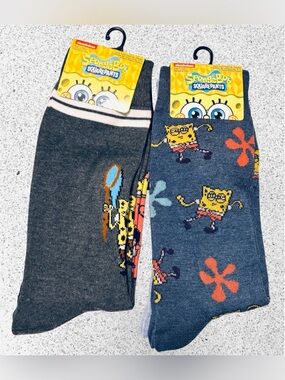 Set of 4 Pairs of Men’s SpongeBob SquarePants Officially Licensed Crew Socks